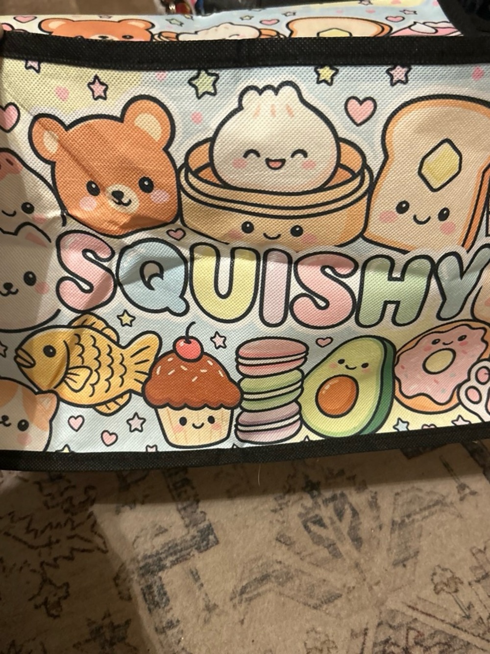 Squishy Bag  Print  Tote -To hold and keep safe all your squishys Zips w carry